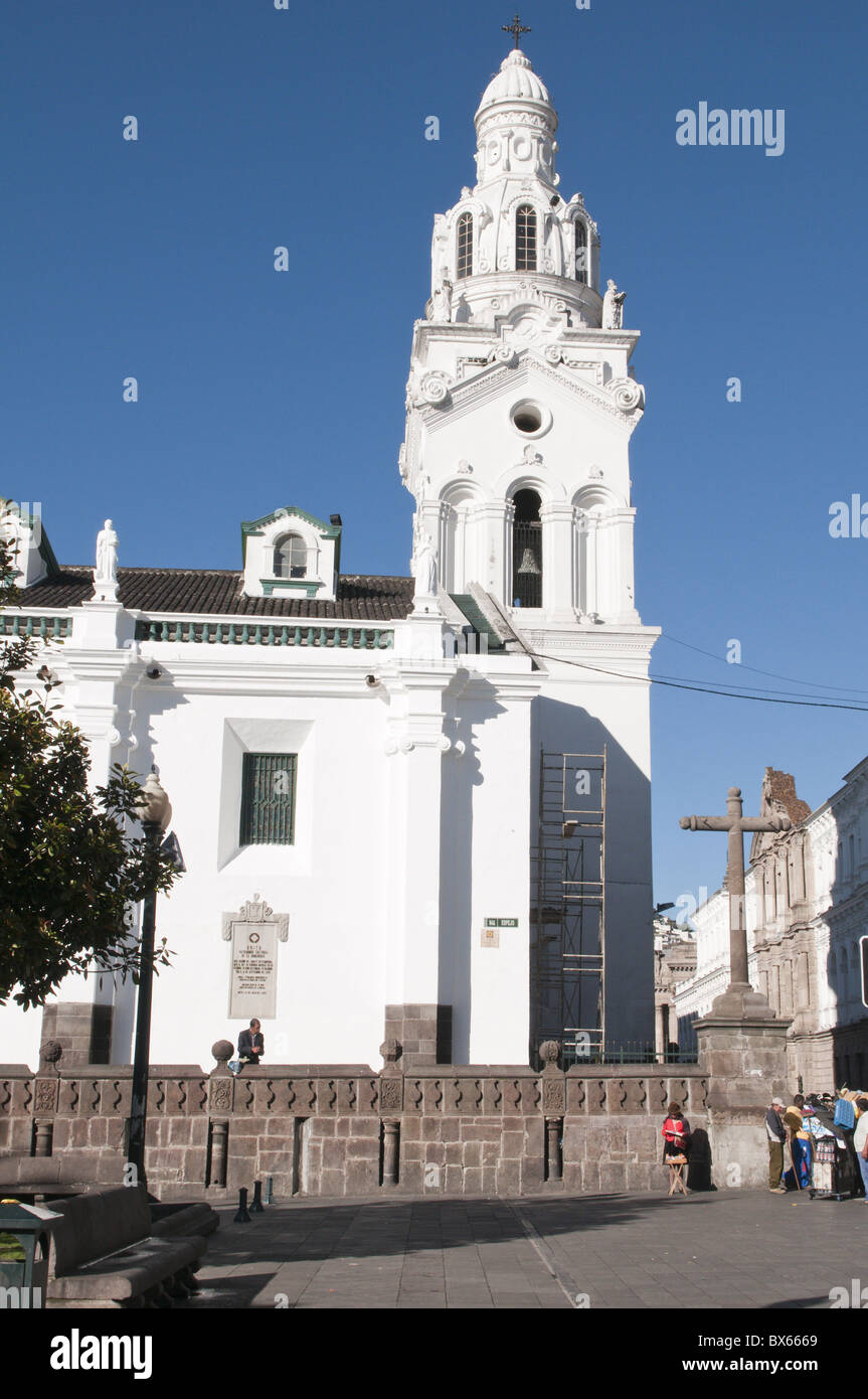 La Catedral de Quito, Plaza de la Independencia, el centro histórico de Quito, Ecuador, Sudamérica Foto de stock