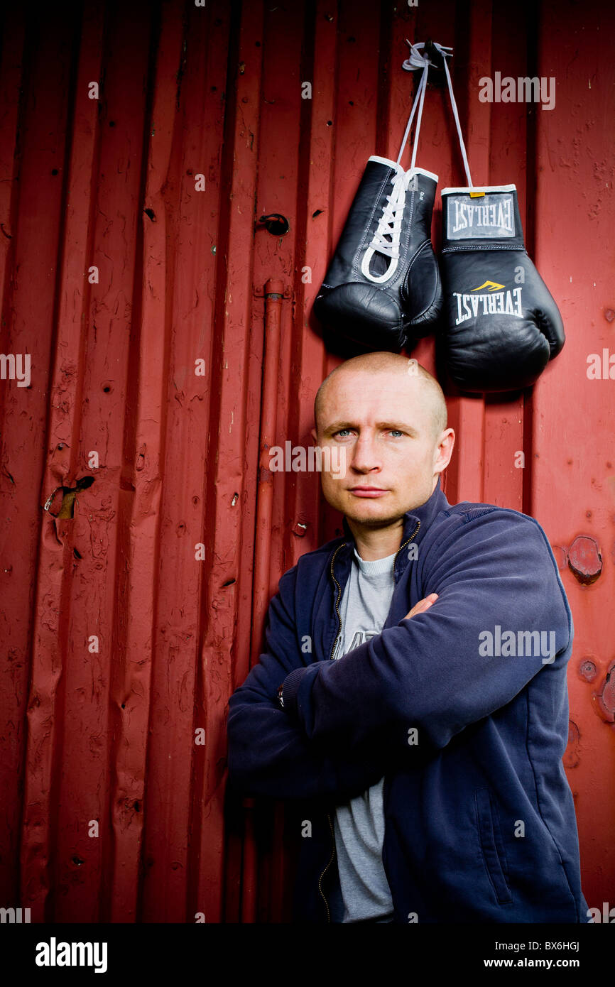 Lukas Konecny, boxeador profesional, deportista, campeón europeo EBU Foto de stock