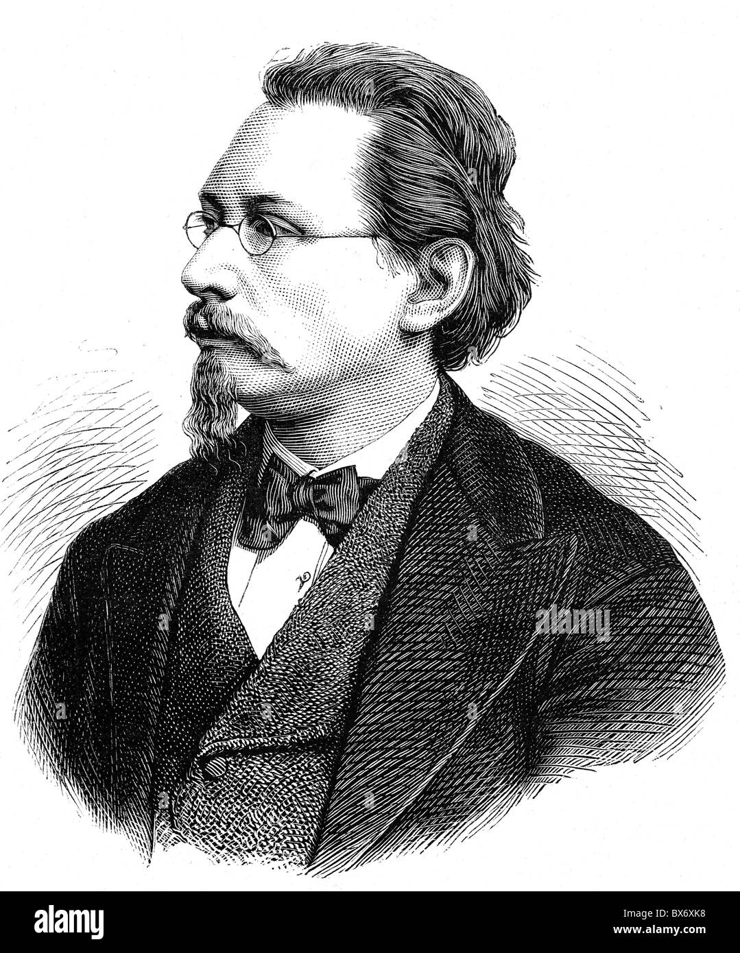 Rosen, Julius, 8.10.1833 - 4.1.1892, poeta checo, retrato, grabado en madera, siglo XIX, Foto de stock