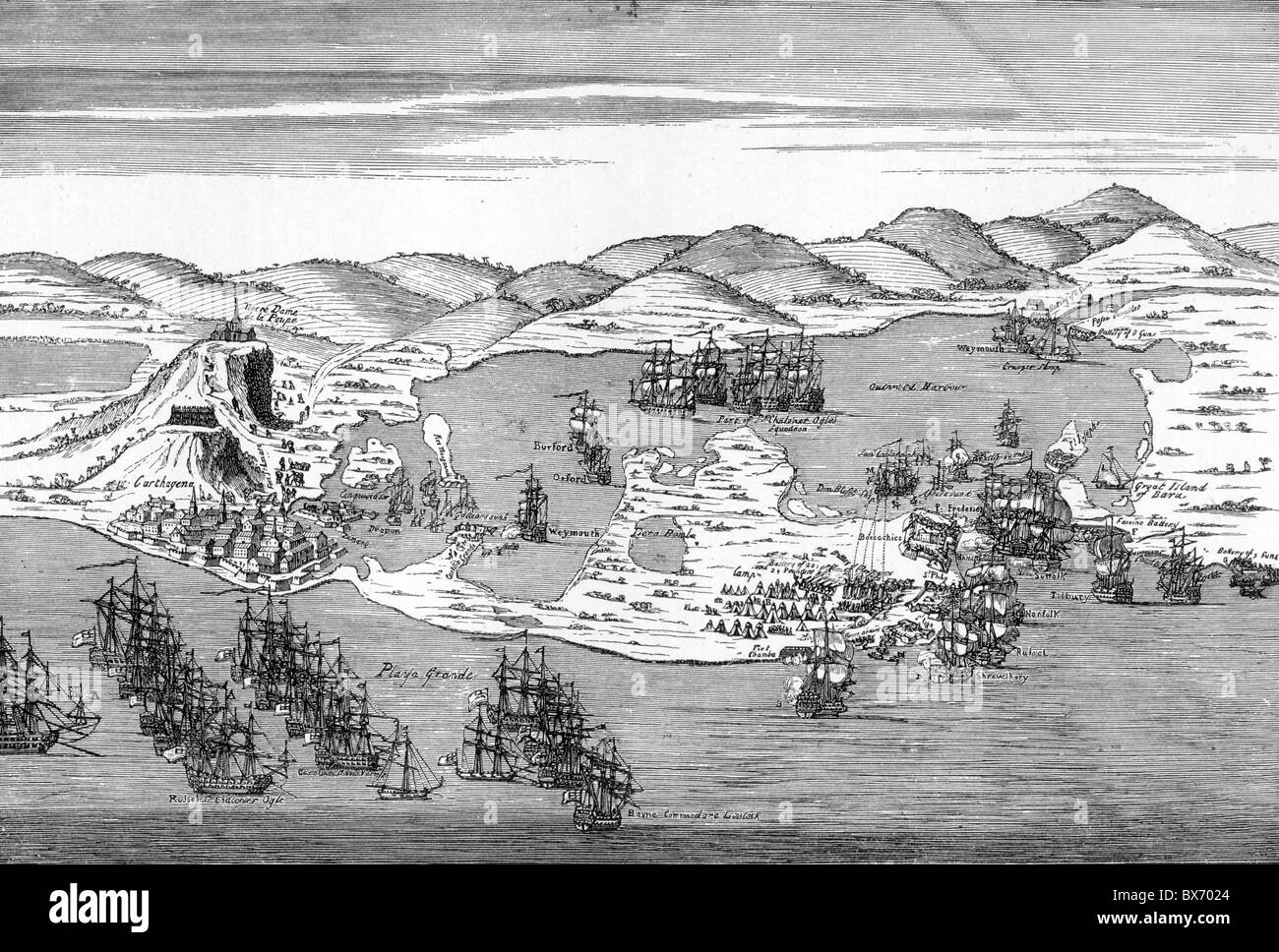 La batalla de Cartagena de Indias, 1758 durante la guerra de los siete