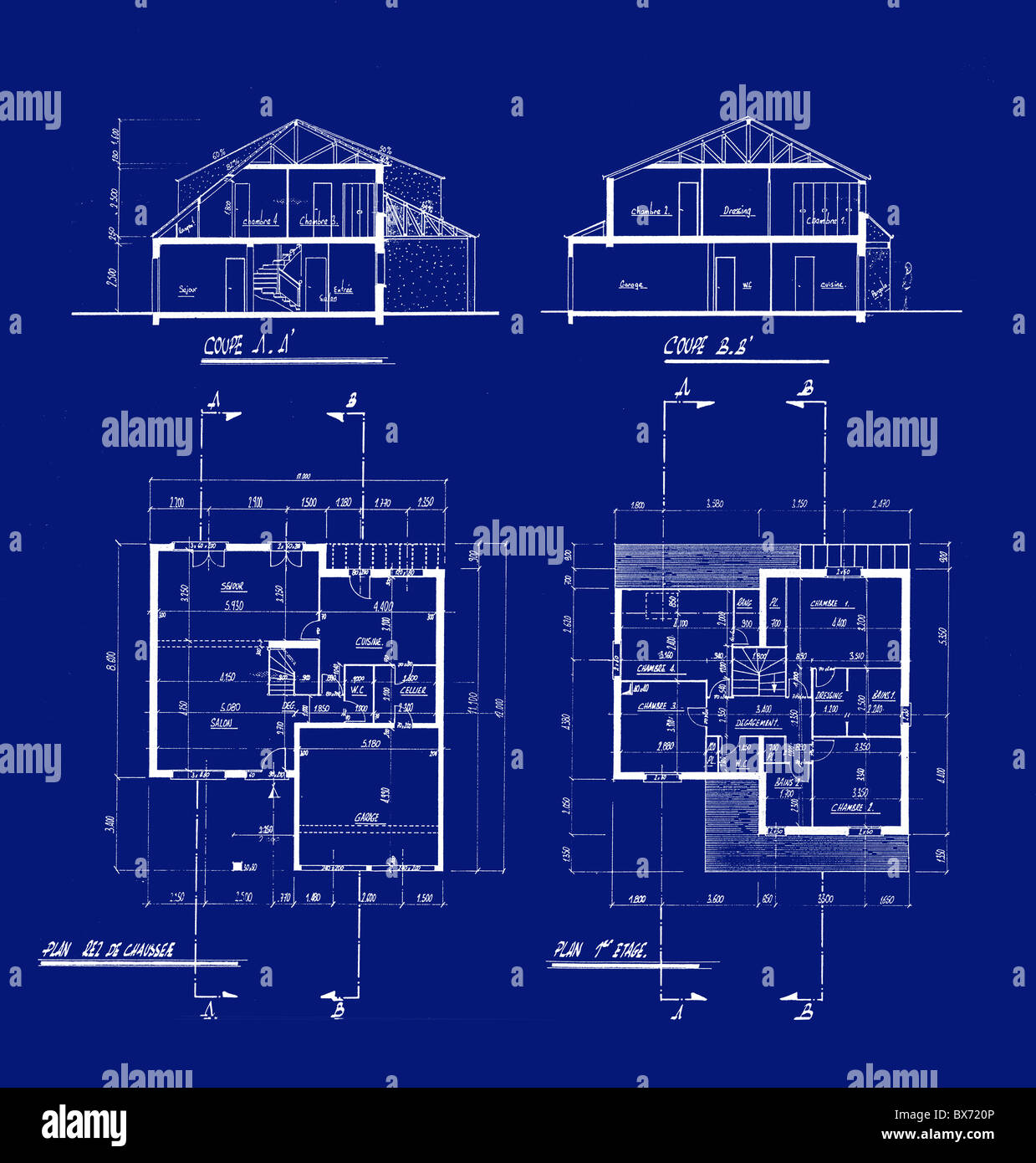 Ventilar Geometría Adecuado Planos para la construccion de una casa Fotografía de stock - Alamy