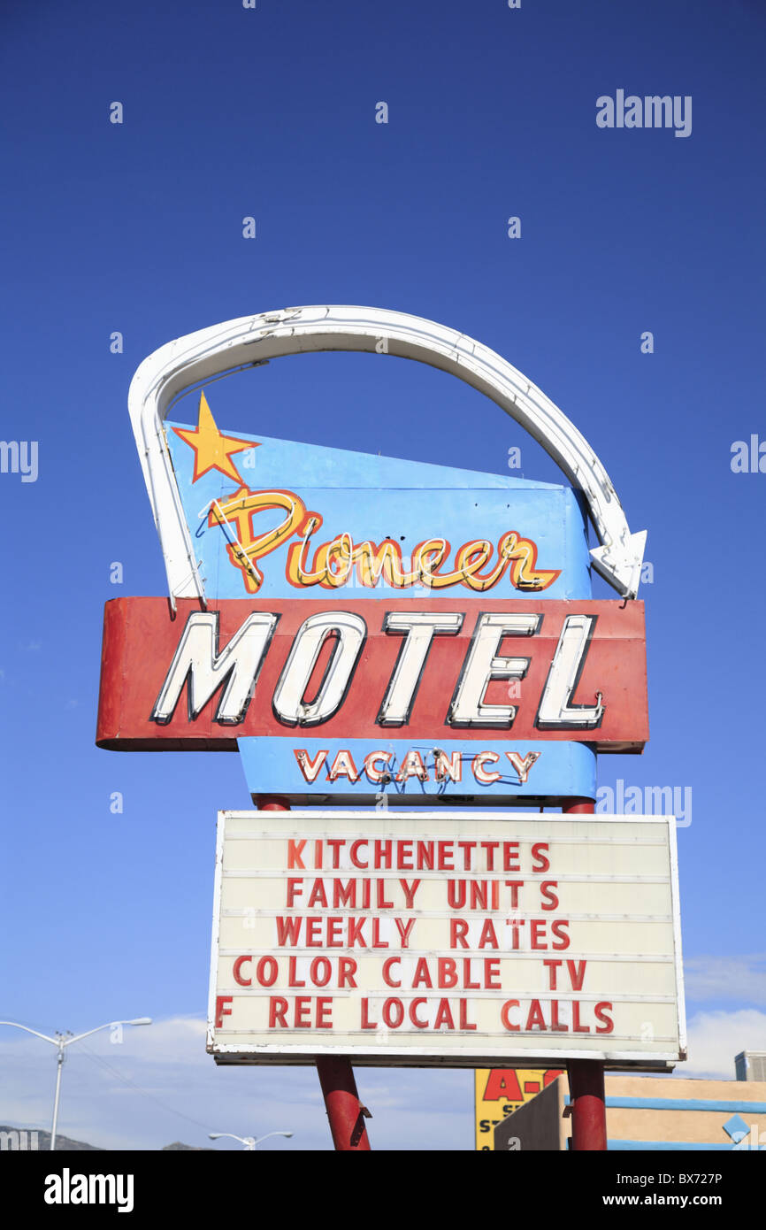 Motel, Route 66, Albuquerque, Nuevo México, Estados Unidos de América, América del Norte Foto de stock