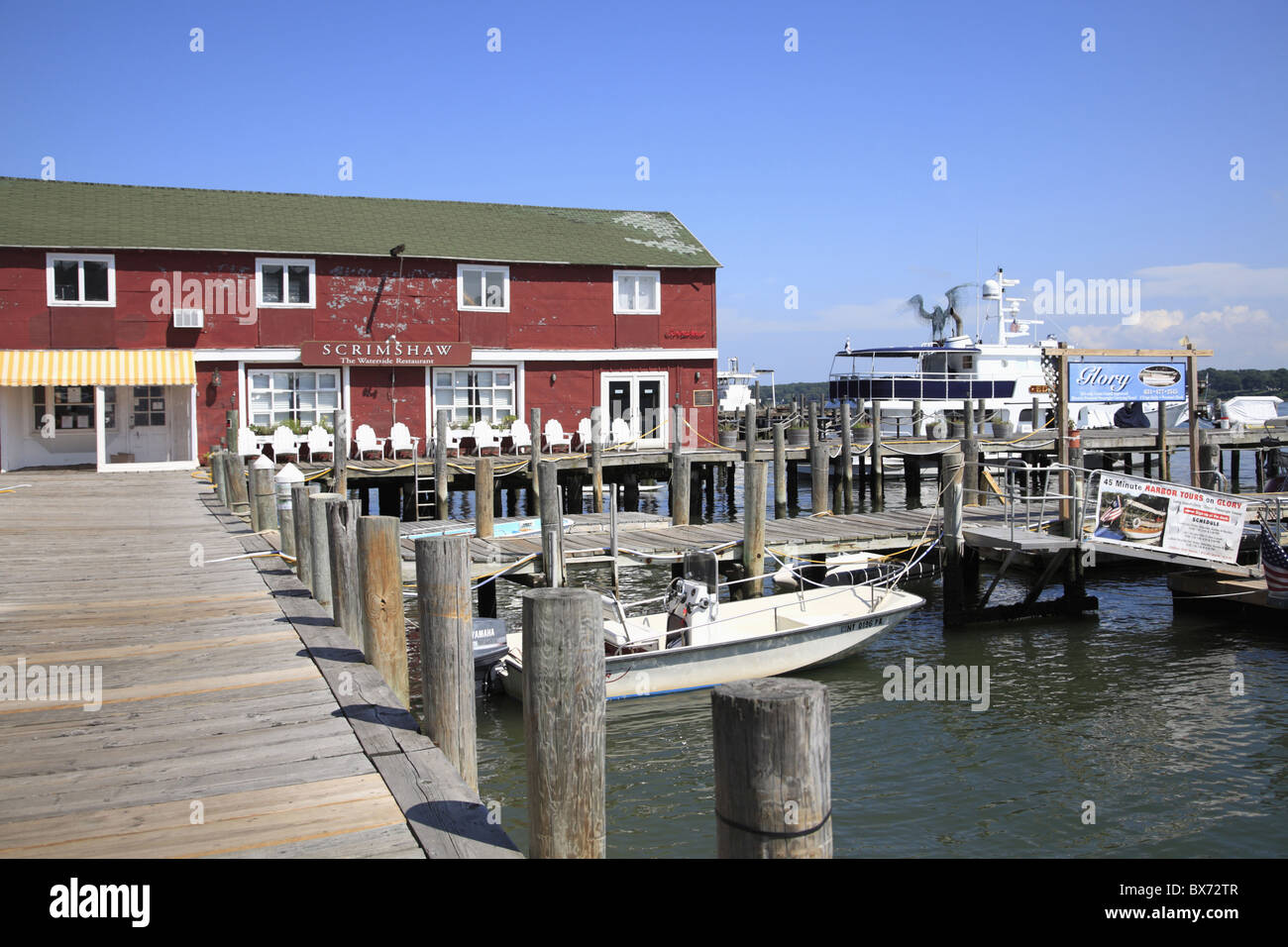 Harbour, Shelter Island Sound, Greenport, North Fork, Long Island, Nueva York, Estados Unidos de América, América del Norte Foto de stock