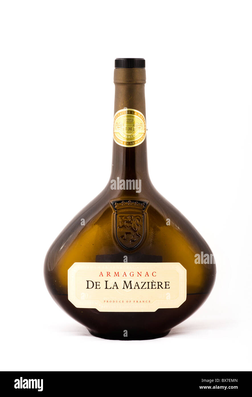 Botella de Armagnac francés Foto de stock
