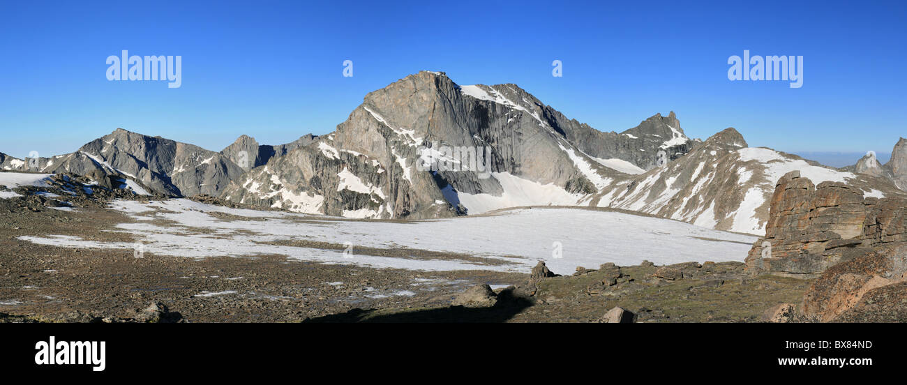 Panorama de montaña incluyendo Lizard Head pico en la gama Wind River de Wyoming Foto de stock