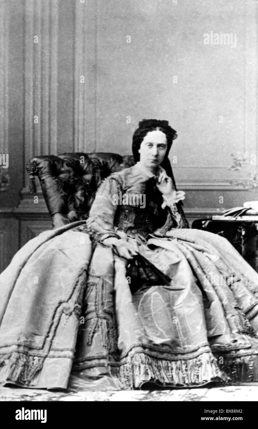 Maria Alexandrovna, 8.8.1824 - 8.6.1880, Empress consorte de Rusia 18.2.1855 - 8.6.1880, longitud completa, alrededor de 1860, , Foto de stock