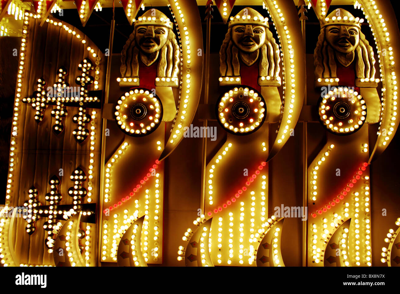 Navidad luces de carnaval Glastonbury, Somerset, Inglaterra, Reino Unido. Foto de stock