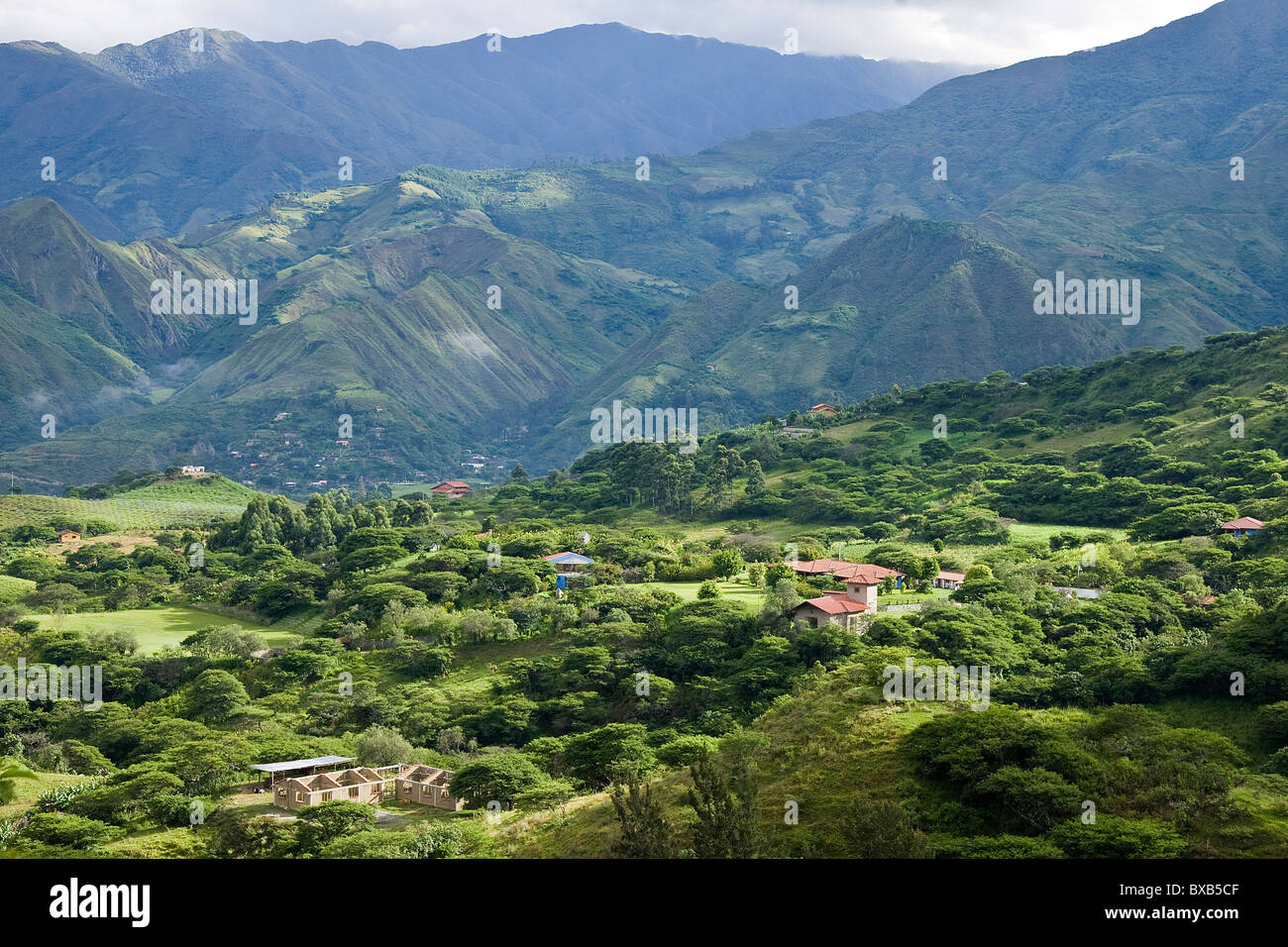 Vista de la cordillera de Los Andes Foto de stock