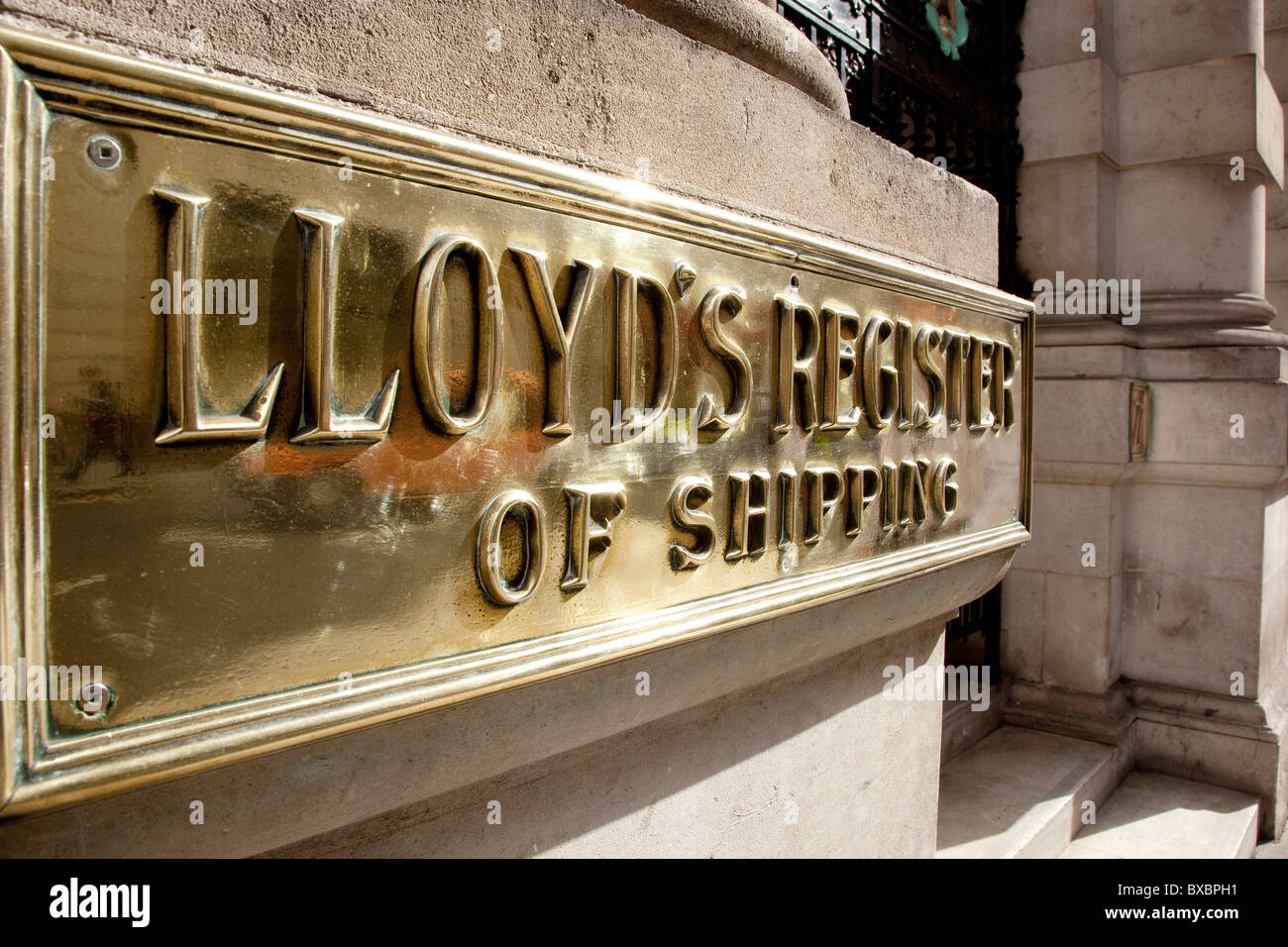 Rotulación, Lloyds Register of Shipping, Londres, Inglaterra, Reino Unido, Europa Foto de stock