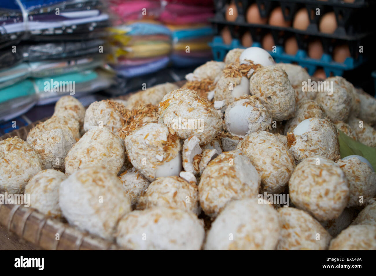 Salados huevos birmano Foto de stock