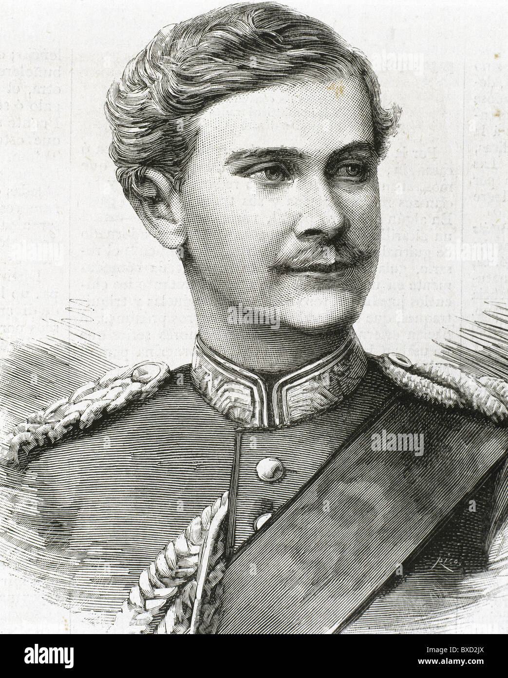 Otón I (1848-1916). Rey de Baviera (1886-1913). Sucesor de Louis II (1886). Grabado del siglo xix. Foto de stock