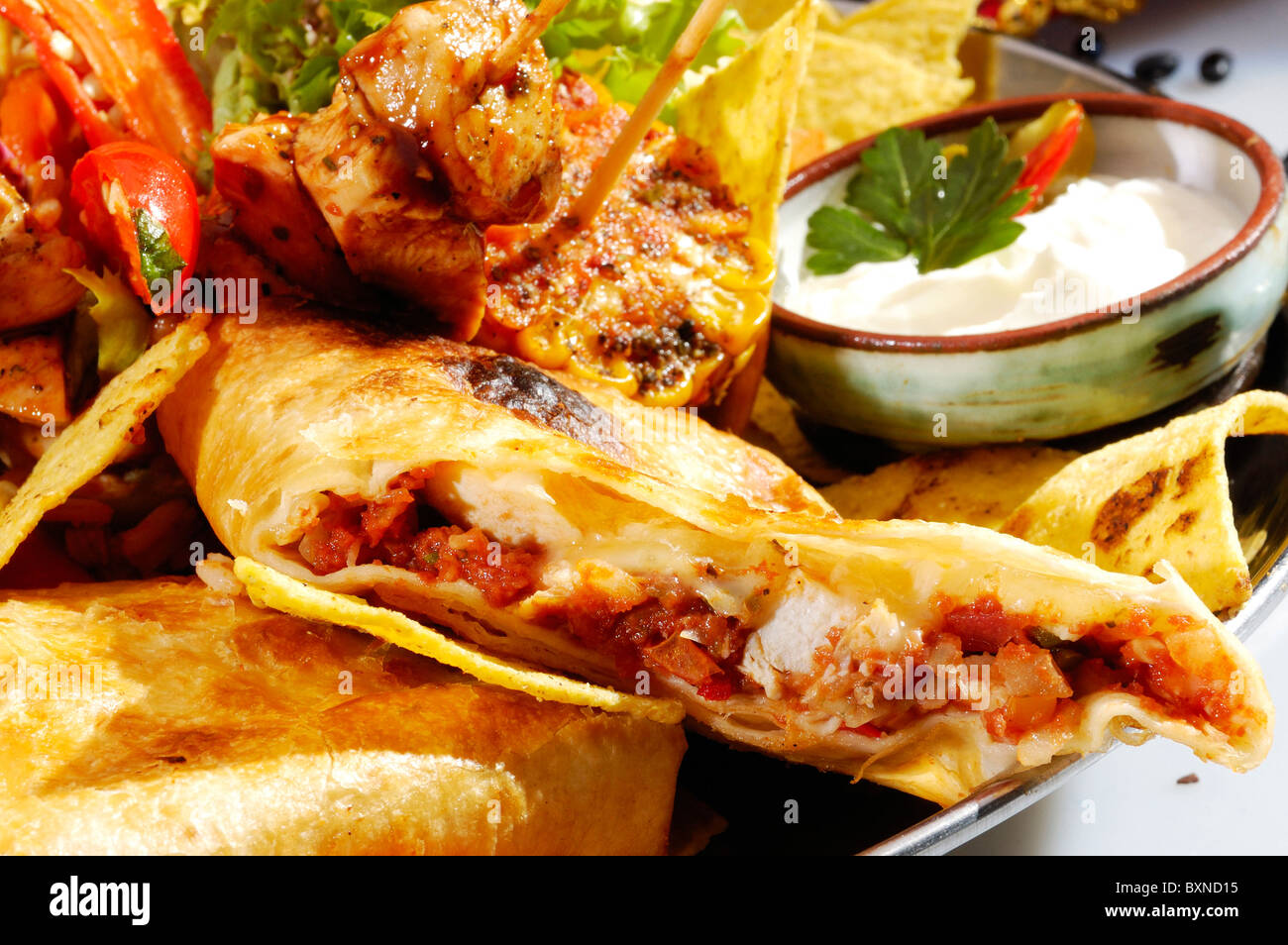 Especialidad de mexicana y la cocina azteca Tacos Fotografía de stock -  Alamy