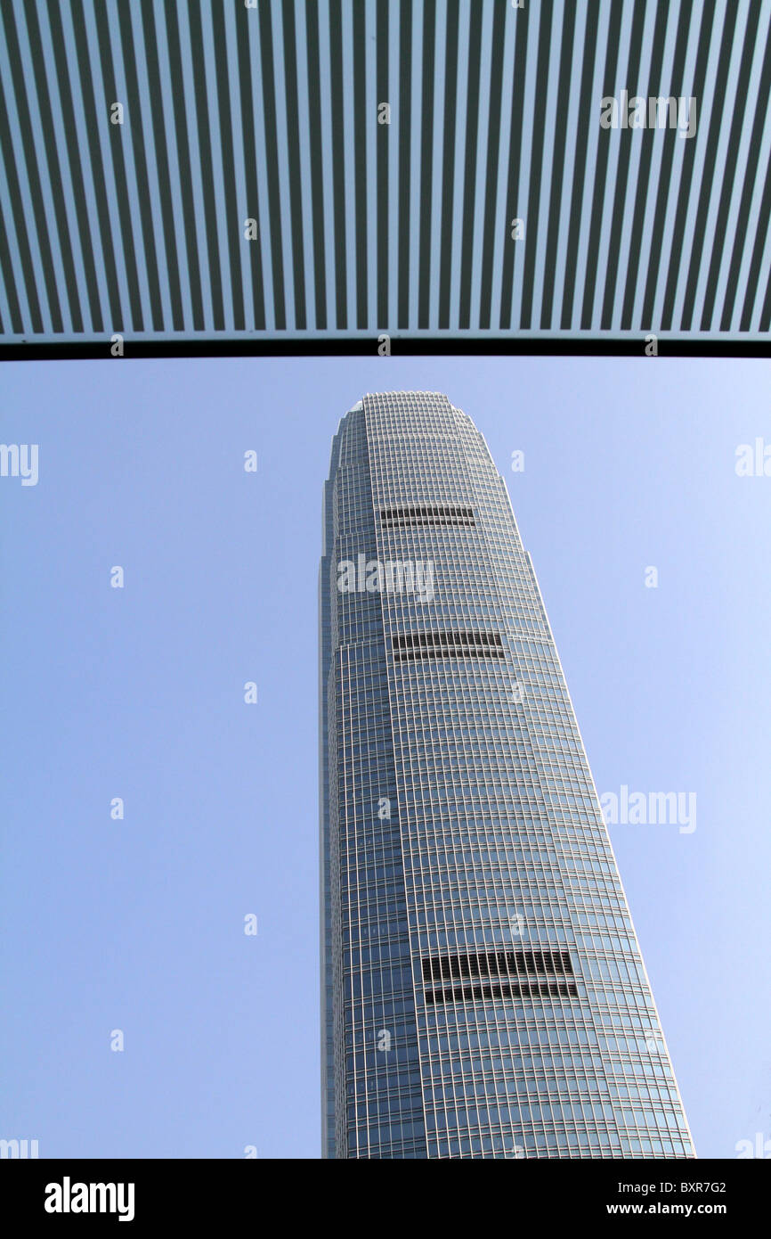 Bloque de oficinas de la CFI dos rascacielos en Hong Kong, China Foto de stock