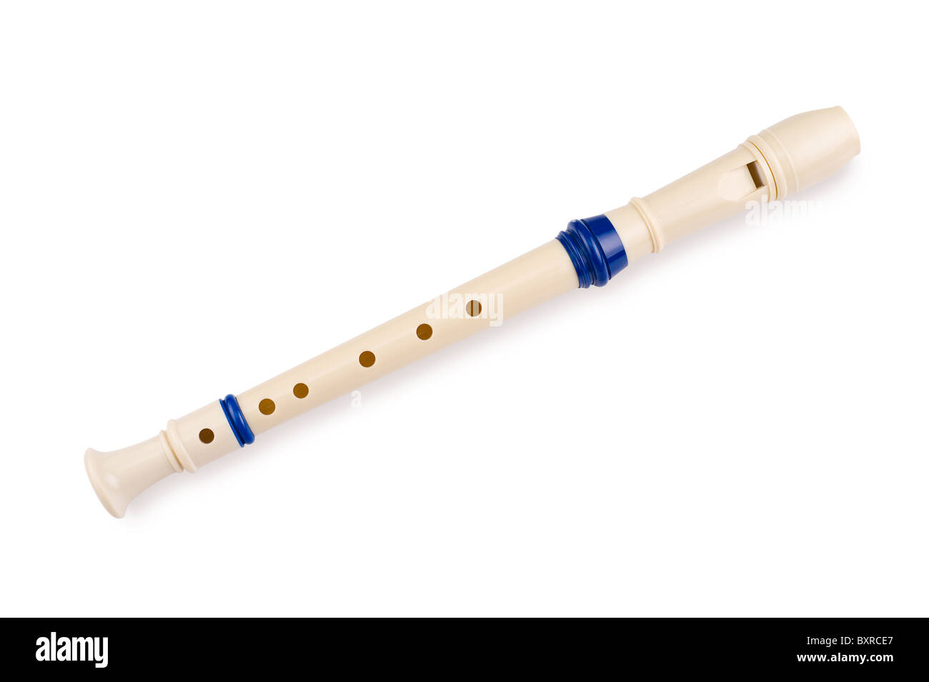 Una flauta de plástico, más blanco, trazado de recorte Fotografía de stock  - Alamy