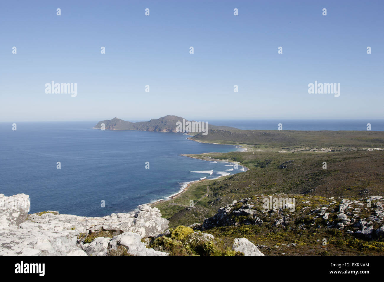 Sudáfrica, Ciudad del Cabo, Cabo de Buena Esperanza, en vista de Cape Point y False Bay Foto de stock