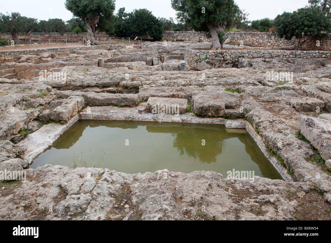 Sitio Achaeological, Egnazia, Puglia, Italia Foto de stock