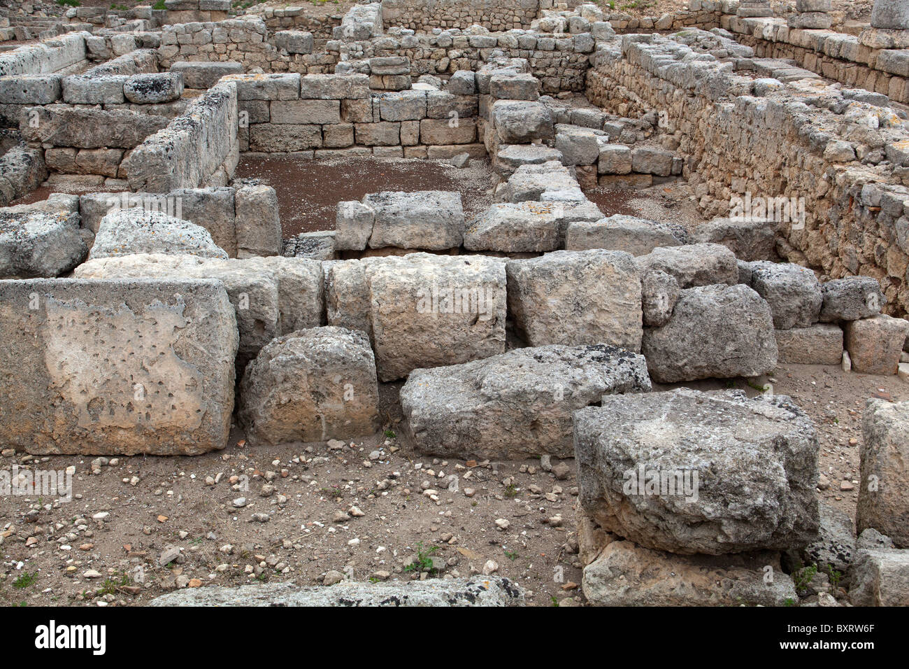 Sitio Achaeological, Egnazia, Puglia, Italia Foto de stock