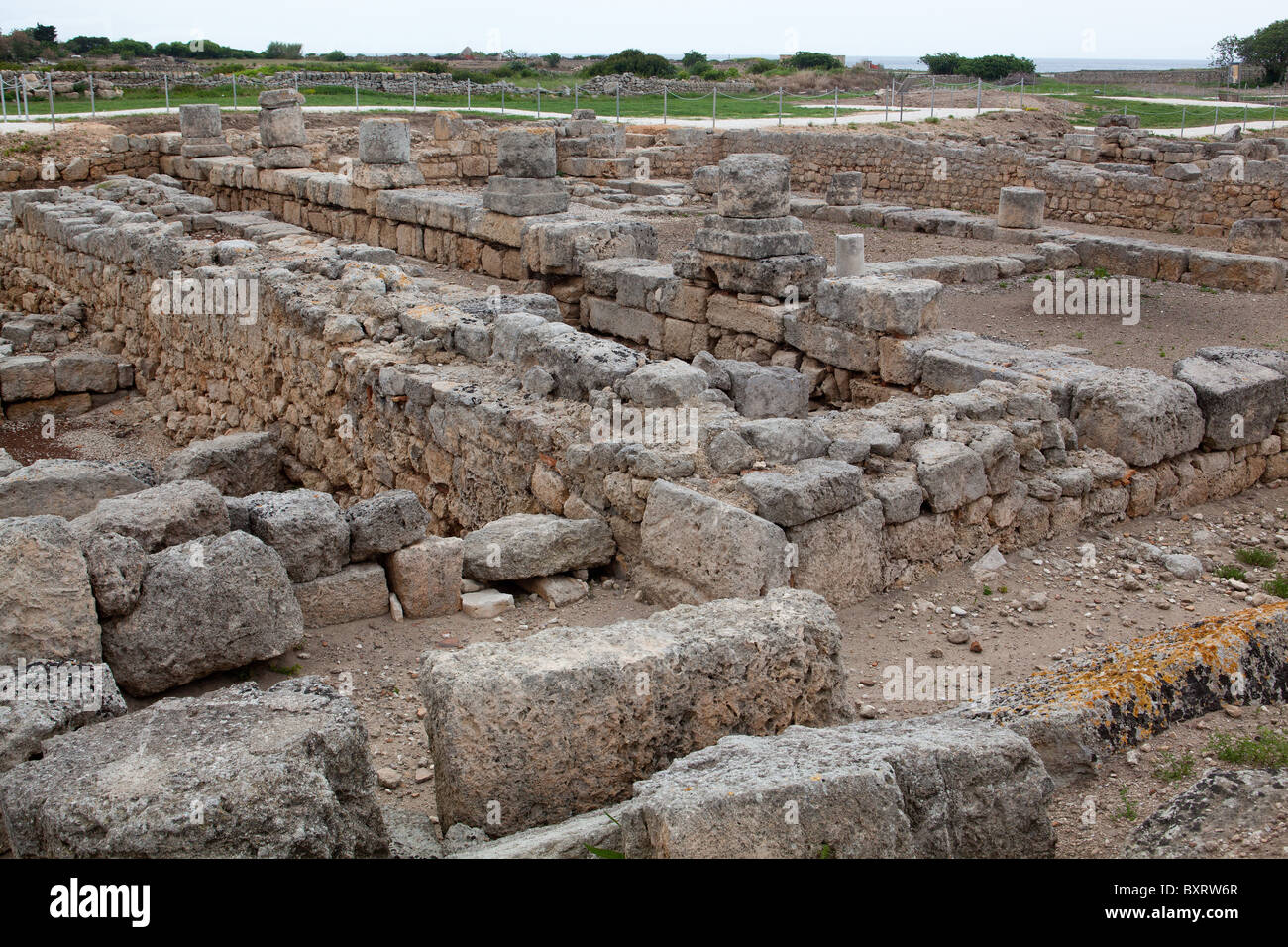 Sitio Achaeological, Egnazia, Puglia, Italia Foto de stock