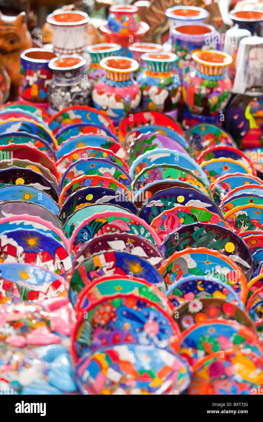 El Bazar del Sábado en la Plaza de San Jacinto en San Ángel, Ciudad de México México Foto de stock