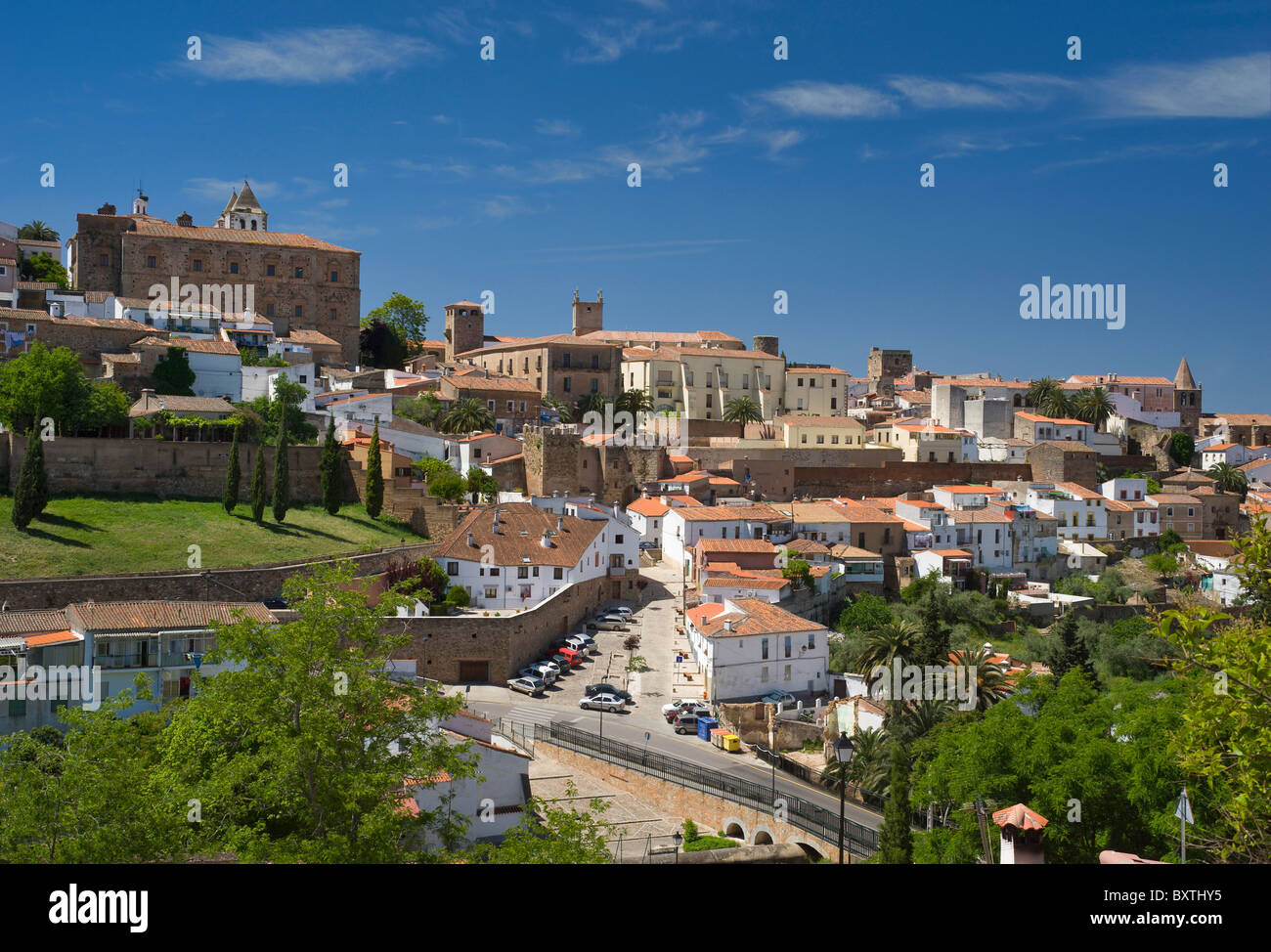 España, Extremadura, Cáceres ciudad Foto de stock