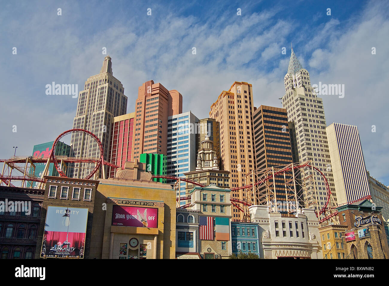 Nueva York, Nueva York, Las Vegas Hotel y Casino en la mañana Foto de stock