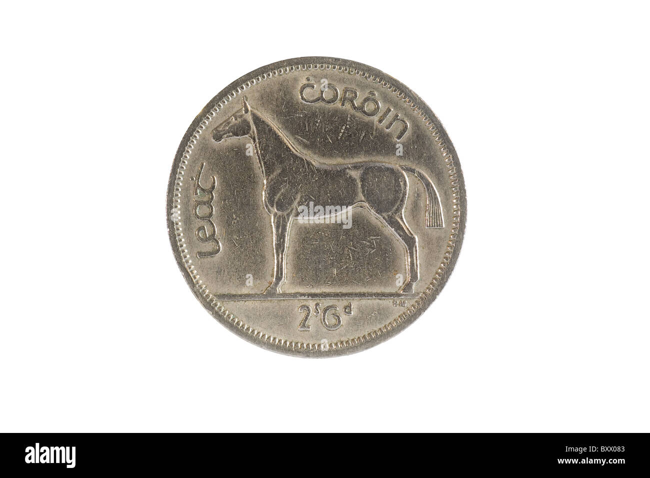 Reverso de una moneda corona 1/2 irlandés 1964 Foto de stock