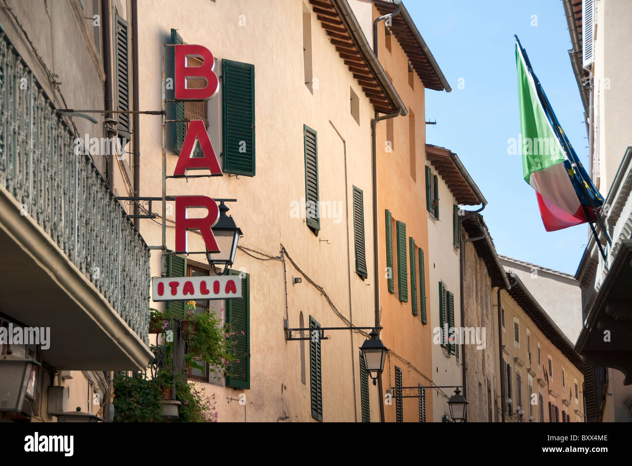 Signo de barra en la Toscana, Italia Foto de stock