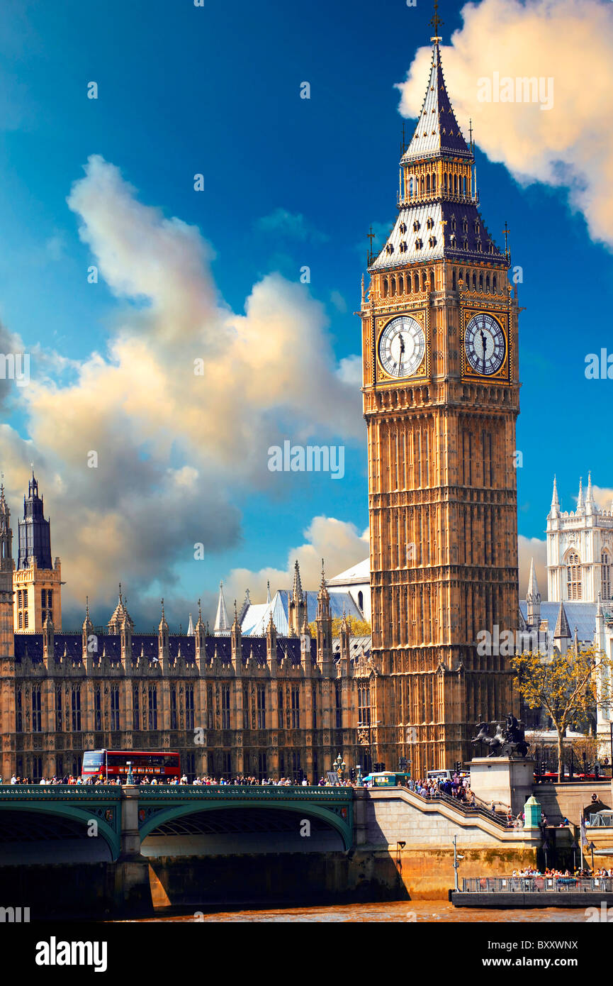 Las casas del parlamento, Westminster, London Foto de stock
