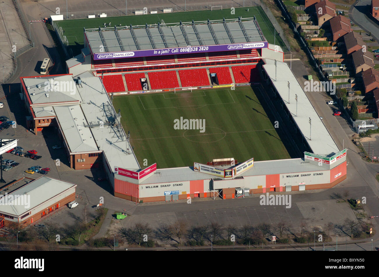 Vista aérea de Walsall Football Club Bescot Stadium Foto de stock