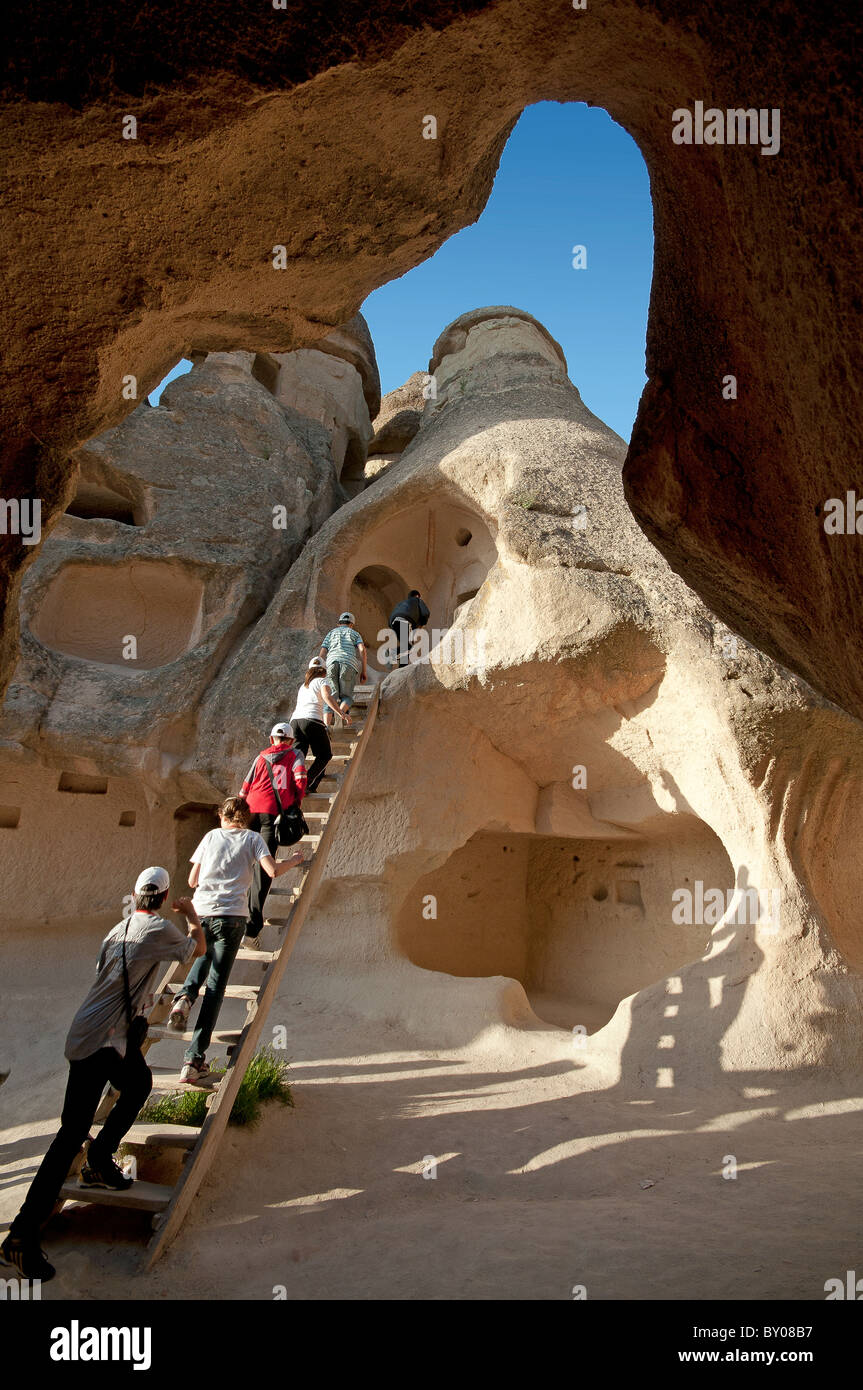 Iglesia en piedra tallada Pasabag Capadocia Turquía Foto de stock