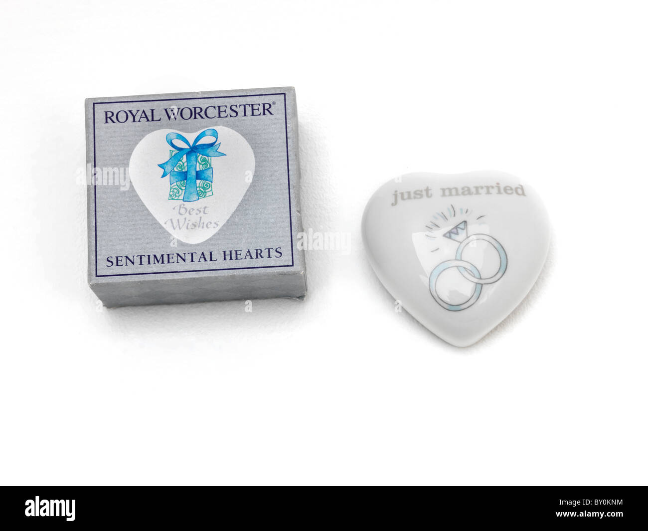 Royal Worcester corazón sentimental recién casados Foto de stock