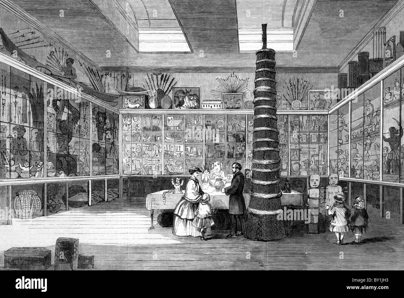 El Museo de la Sociedad Misionera de Londres: siglo xix ilustración en blanco y negro; Desde el London Illustrated News Foto de stock