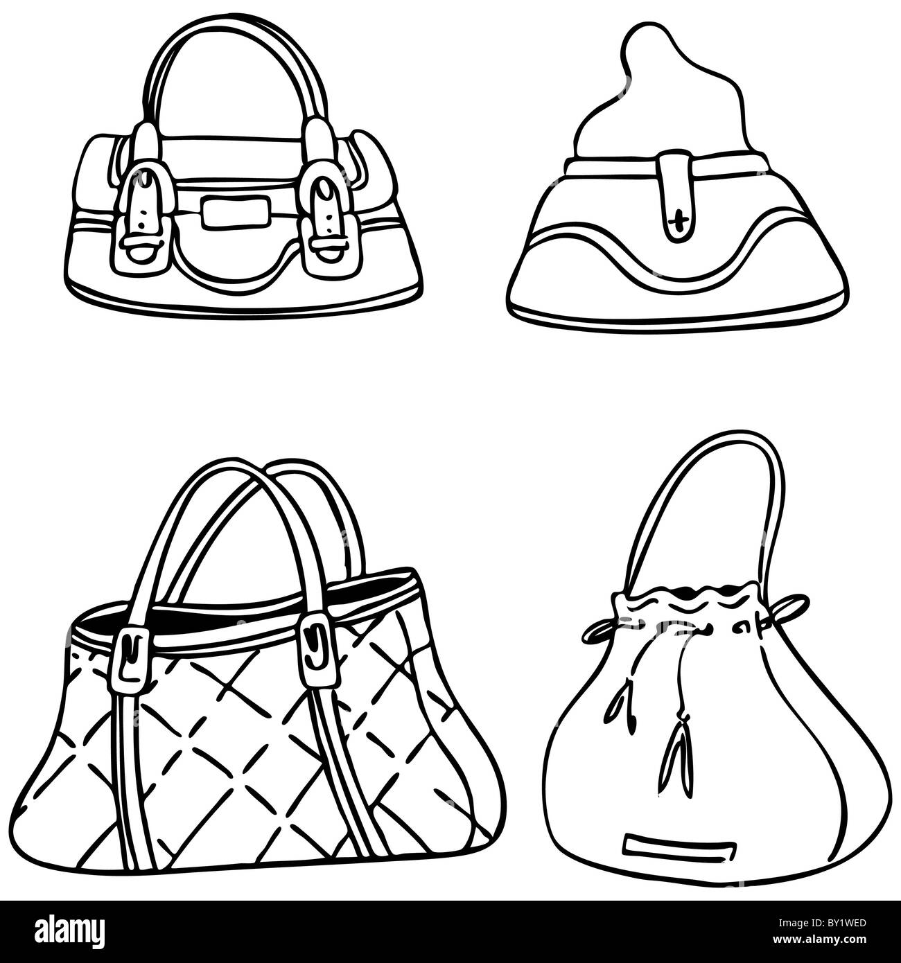 Bolsos de mano dibujo fotografías e imágenes de alta resolución - Alamy