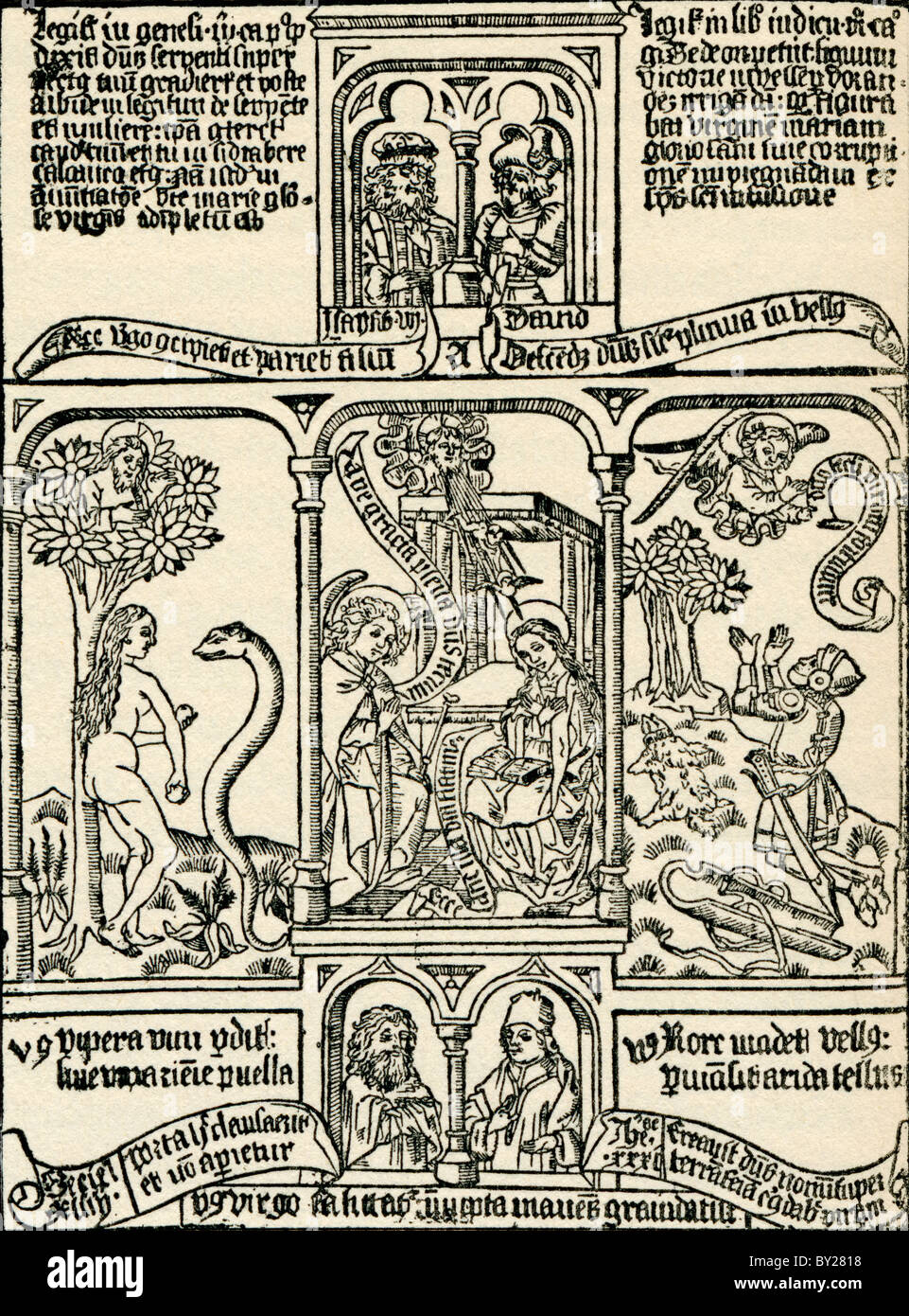 Ilustraciones bíblicas. Desde Geschiedenis van Nederland, publicado en 1936. Foto de stock