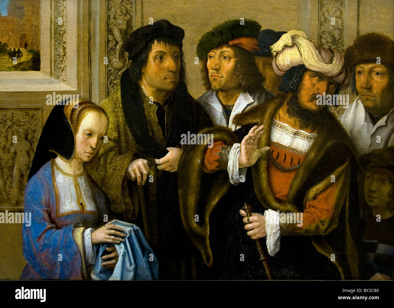 Lucas van Leyden, Holanda pintor holandés pintura muestra la esposa de  Potifar Joseph's Garment Fotografía de stock - Alamy