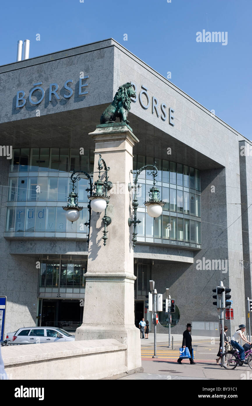 Neue Boerse (SIX Swiss Exchange), Zurich, Suiza Foto de stock