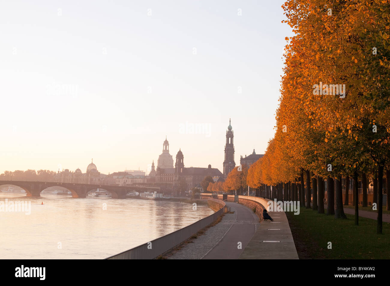 Alemania,Sajonia,Dresden, el horizonte al amanecer Foto de stock