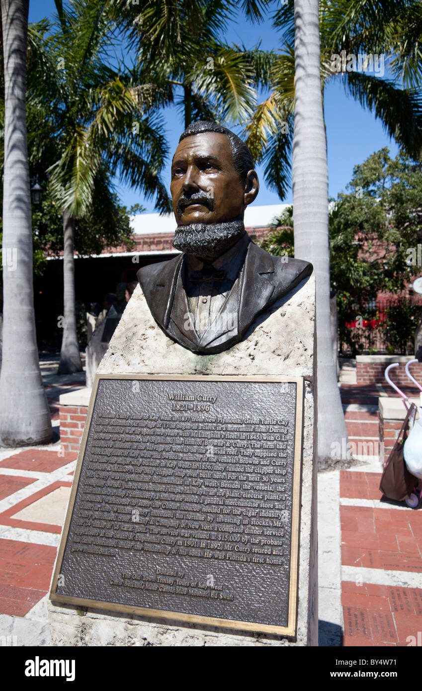 Busto de William Curry 1821-1896 en el jardín de esculturas históricas, Key West, Florida Foto de stock