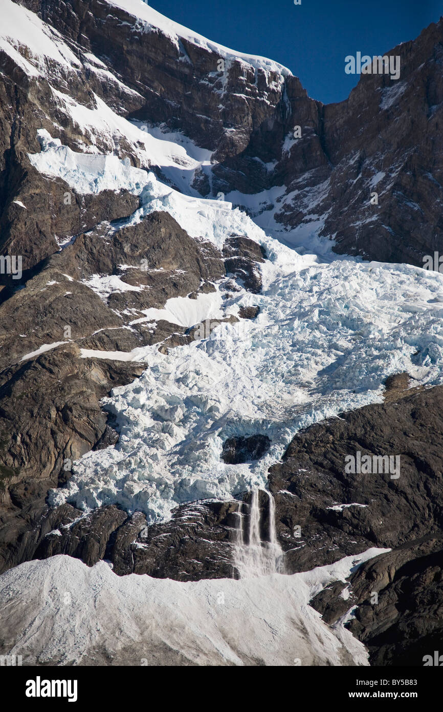 Detalle de una montaña nevada, Parque Nacional Torres del Paine, Chile Foto de stock