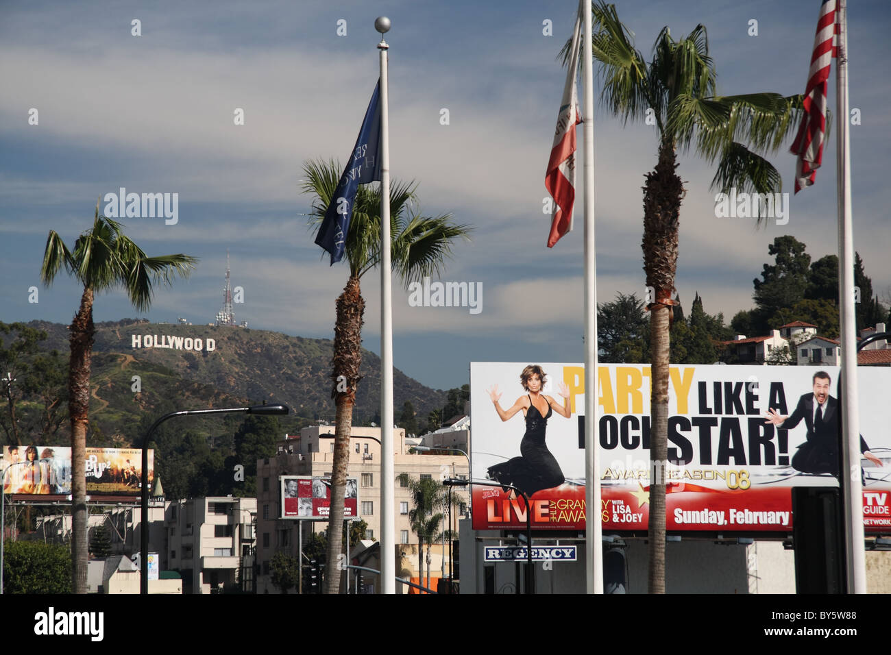 Cartel de Hollywood Los Angeles California Foto de stock