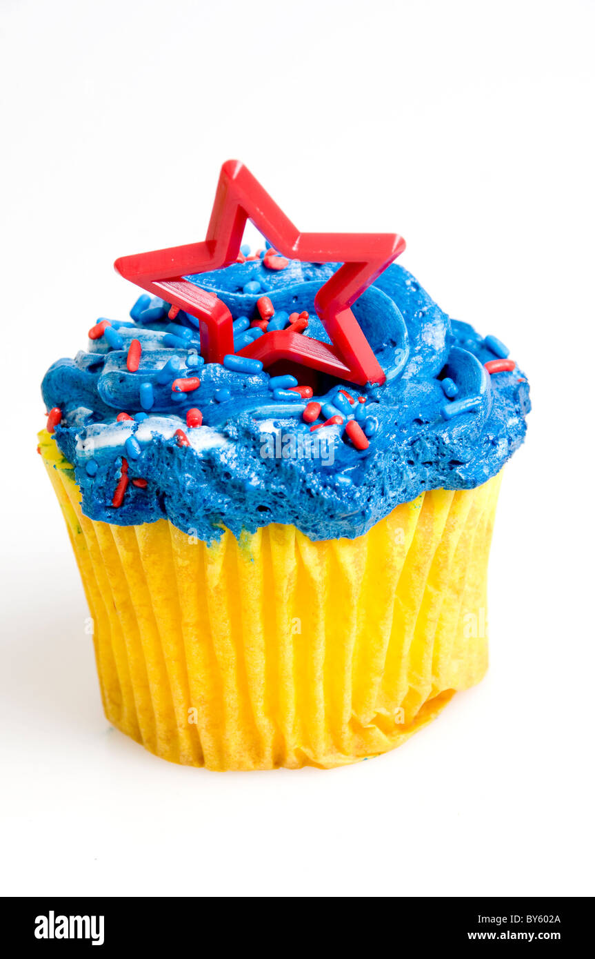 Cupcake con decoración en forma de estrella Foto de stock
