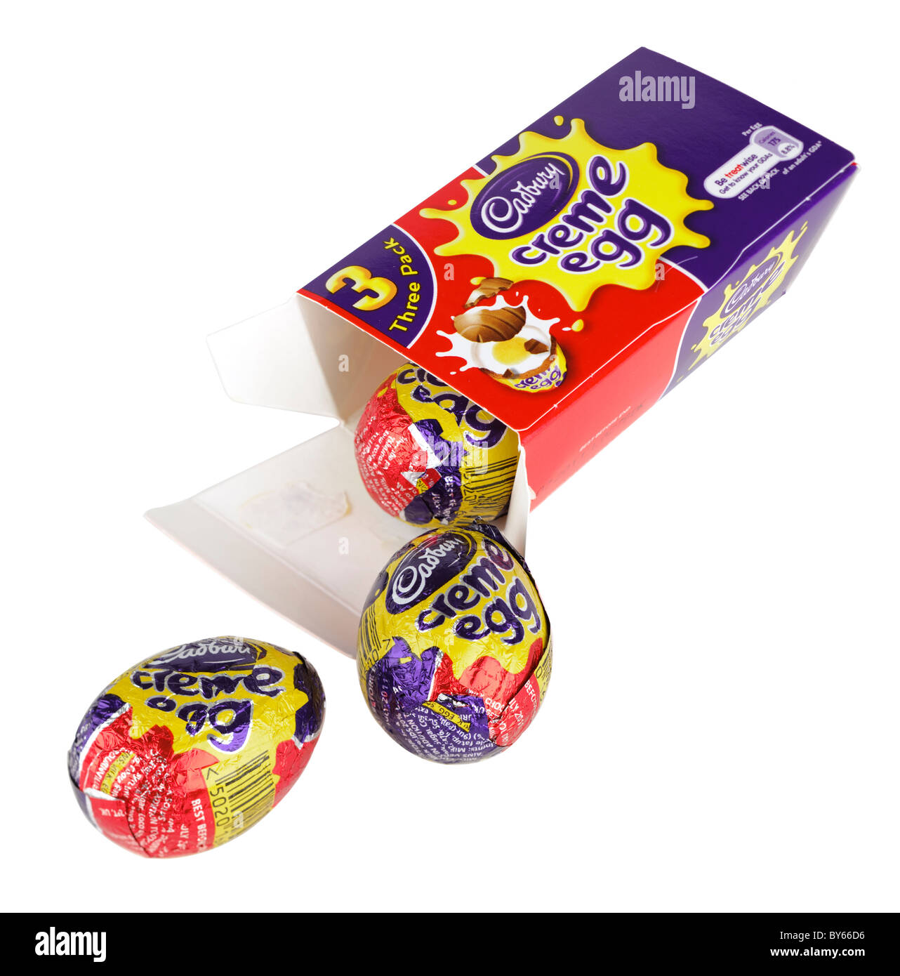 Caja de tres Cadbury's creme huevos Foto de stock