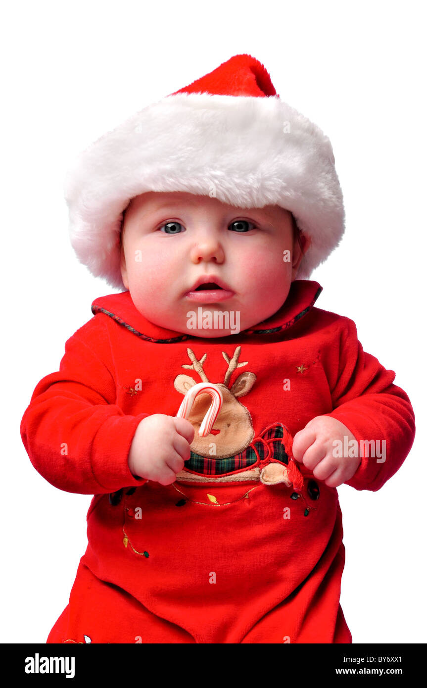 frecuentemente Red de comunicacion Pescador Bebé vestido con traje de santa Navidad Fotografía de stock - Alamy