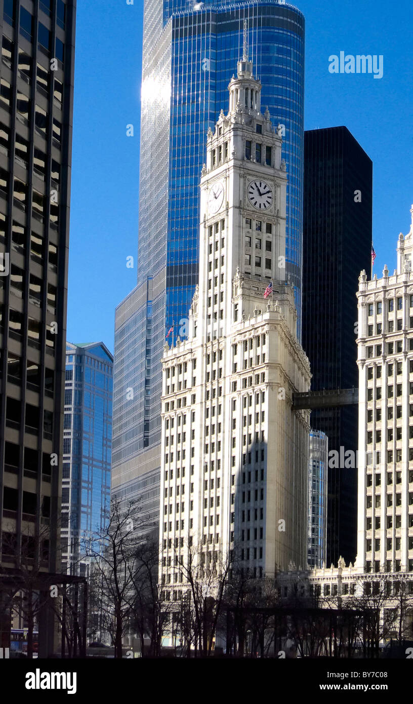 Wrigley Building, Chicago, Illinois, EE.UU. Foto de stock