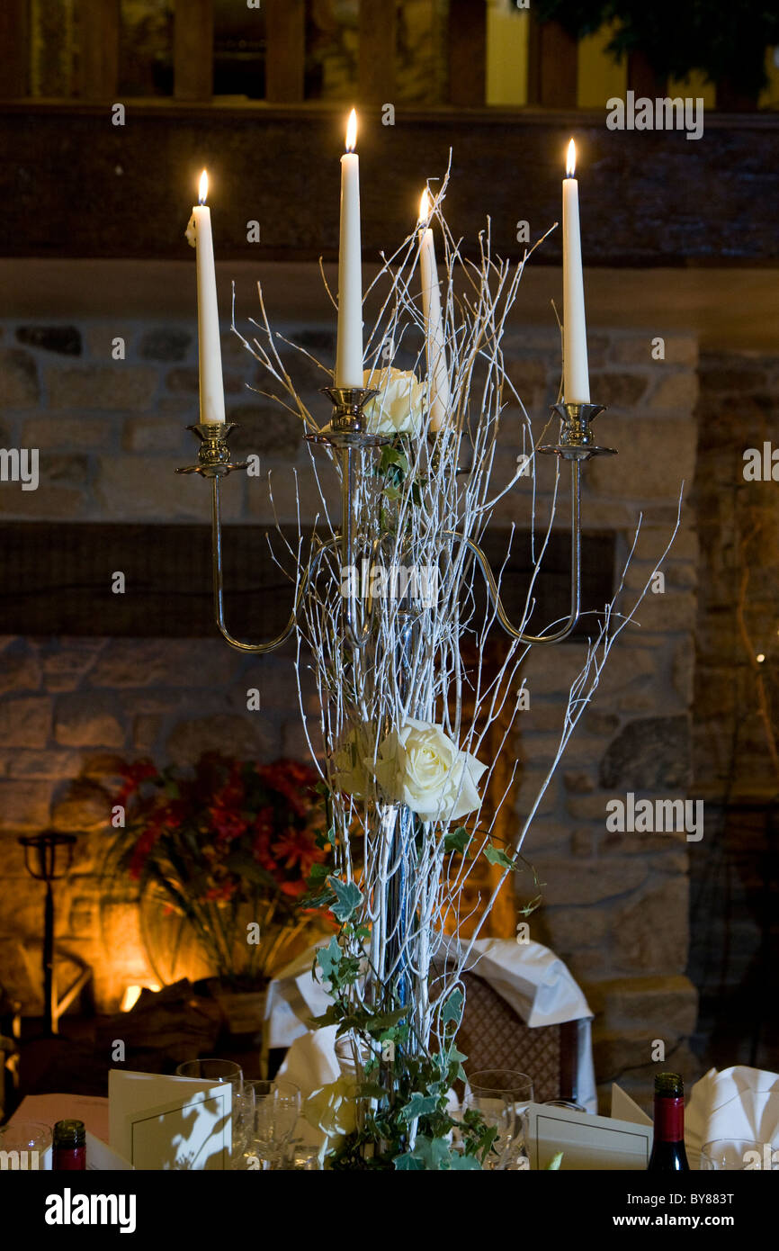 Mesa de centro, la luz de las velas, visualización de invierno Foto de stock