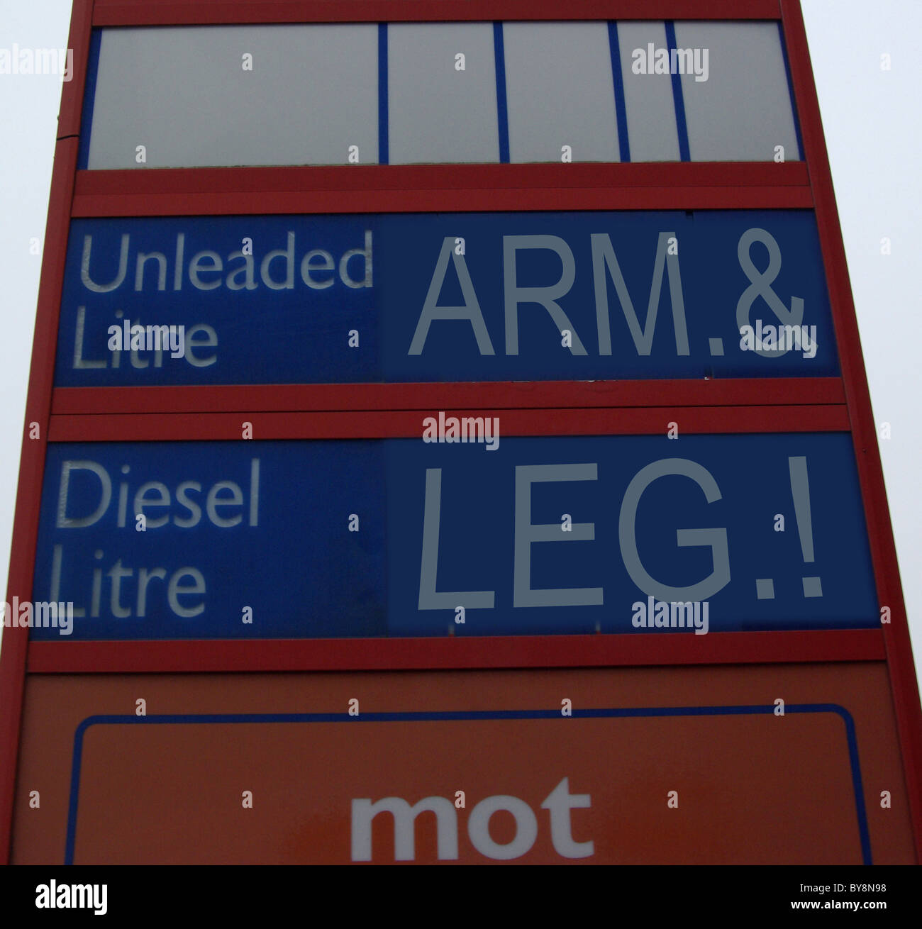 Los precios de la gasolina en el Reino Unido. (Inflación) Foto de stock