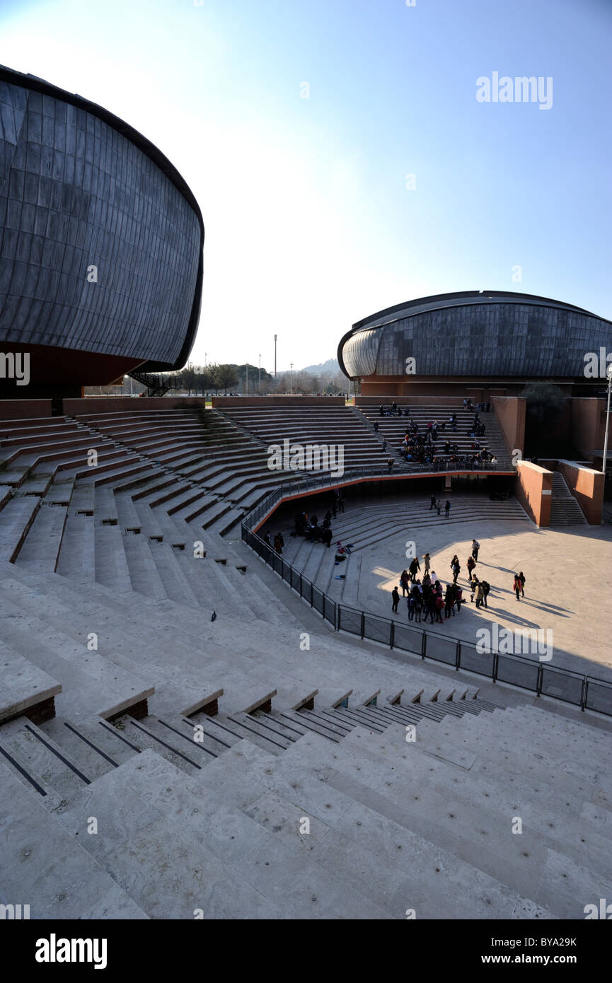 Italia, Roma, el auditorio Parco della Musica, el arquitecto Renzo Piano Foto de stock