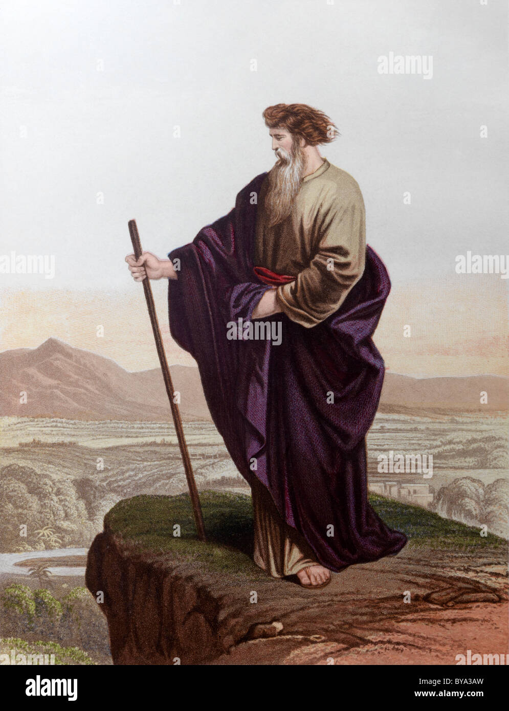 Historias Bíblicas Pintura de Moisés ver la Tierra Prometida Foto de stock