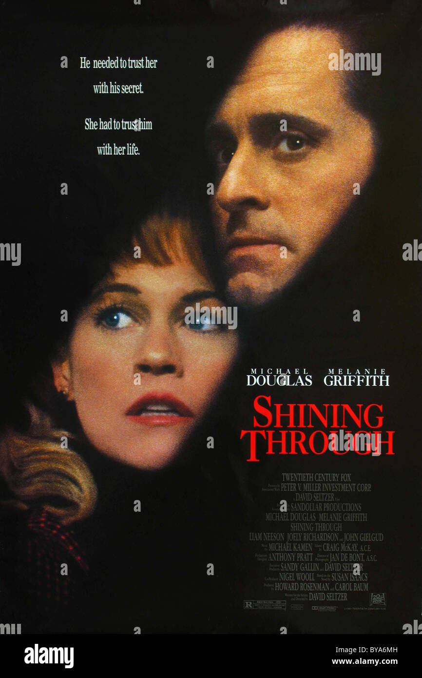 Brillando a través de Año : 1992 / Reino Unido EE.UU. Director: David Seltzer Michael Douglas, Melanie Griffith póster de película (EE.UU.) Foto de stock