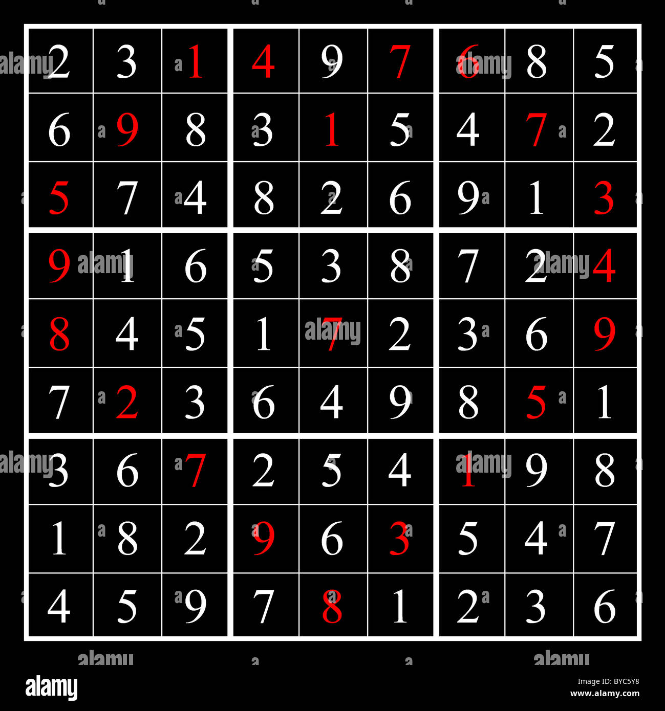 Solution sudoku layout form fotografías e imágenes de alta - Alamy